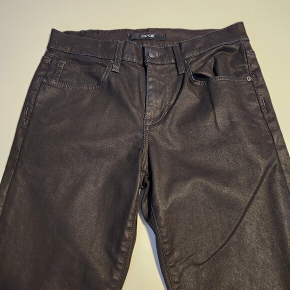 Joe’s Jeans Harley Skinny Mid-Rise Black Wax Coated Jeans Size 28 NEW NWT - Picture 4 of 16